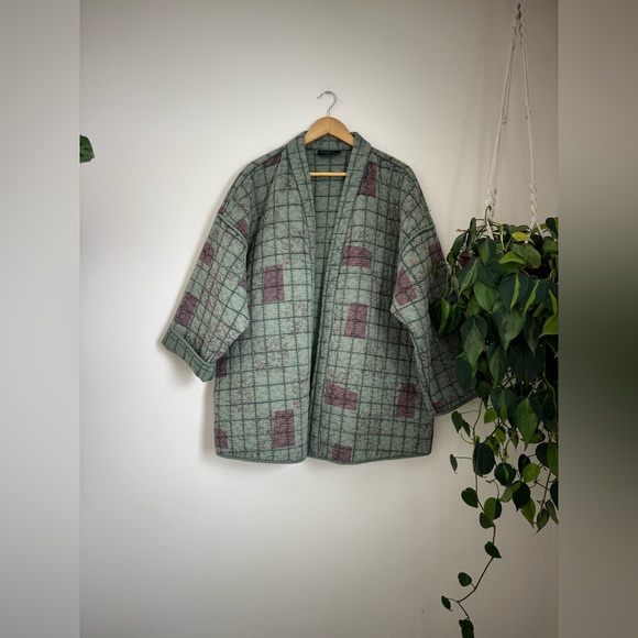 Lane Bryant Quilted Cotton Kimono in Olive - Picture 3 of 9